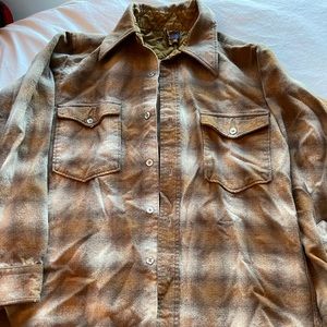 Vintage Pendleton wool plaid brown shirt